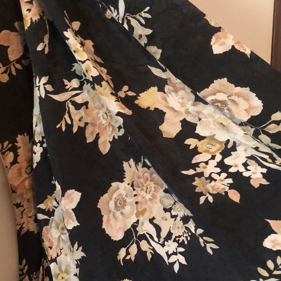 Woman’s VTG fall blue floral silk by August silk kimono cardigan - Picture 6 of 16